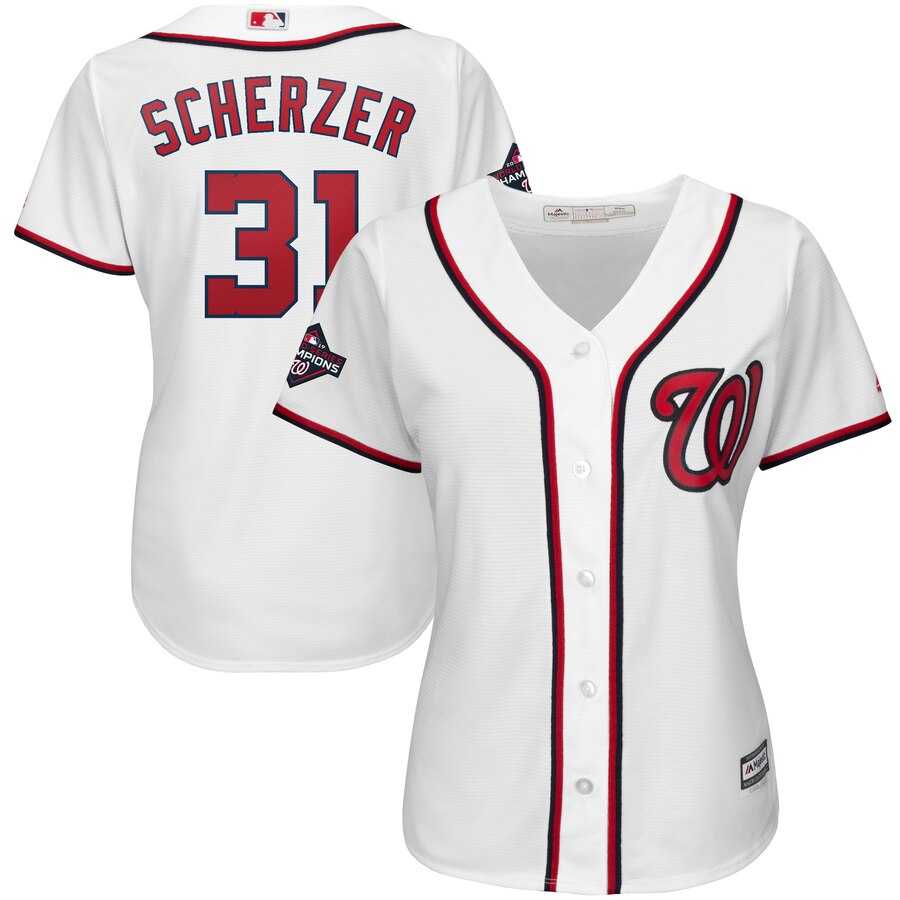 Women Nationals 31 Max Scherzer White 2019 World Series Champions Cool Base Jersey Dzhi,We sell and wholesale Women Nationals 31 Max Scherzer White 2019 World Series Champions Cool Base Jersey Dzhi on line form chian!